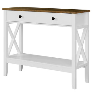Console Table with 2 Drawers and Storage Shelf