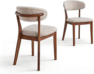 Mid-Century Modern Upholstered Dining Chairs, Set of 2