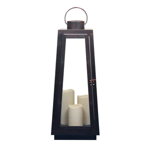 LED Hanging Lantern with Dancing Flame Timer Candle