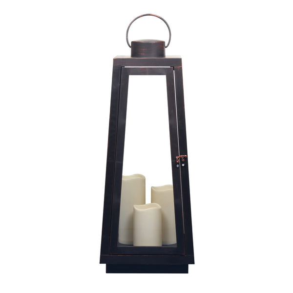 LED Hanging Lantern with Dancing Flame Timer Candle