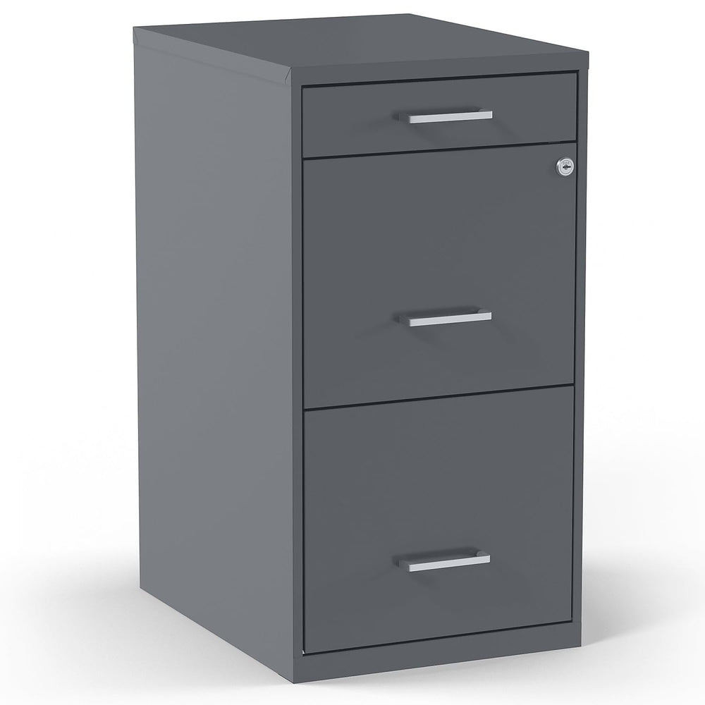 3-Drawer Vertical File Cabinet with Lock – Letter Size, Metal