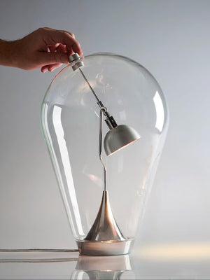 Modern Glass Desk Lamp with Swing Arm & Touch Control