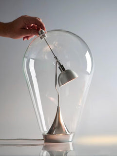 Modern Glass Desk Lamp with Swing Arm & Touch Control