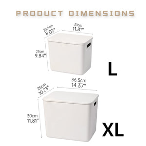 Lidded Plastic Storage Baskets 6-Pack