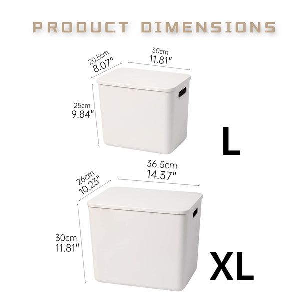 Lidded Plastic Storage Baskets 6-Pack