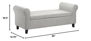 Armed Fabric Storage Ottoman Bench
