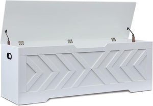 Extra Large Storage Bench with Safety Hinges