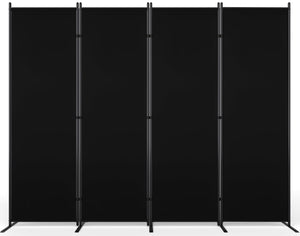 4-Panel Room Divider, 6 ft Folding Privacy Screen