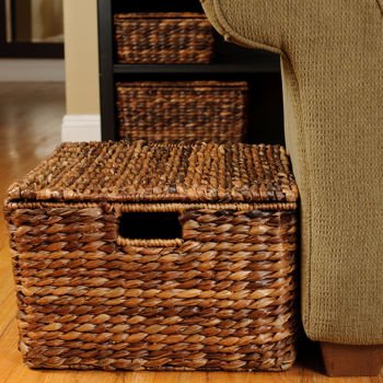 Abaca Nesting Baskets Set of 3 – Handwoven Storage Baskets with Handles