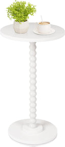 Round Side Table – Small End Table with Solid Wood Legs