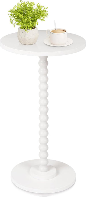 Round Side Table – Small End Table with Solid Wood Legs