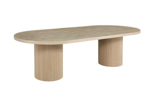 Extendable Oval Dining Table with Double Pedestal Base