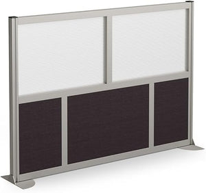 7-Panel Office Partition with Translucent Polycarbonate Inserts