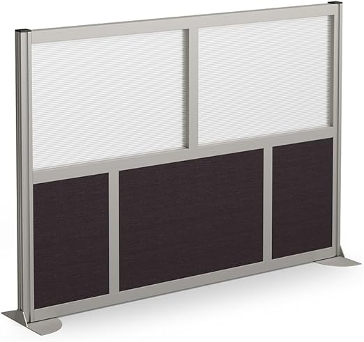 7-Panel Office Partition with Translucent Polycarbonate Inserts