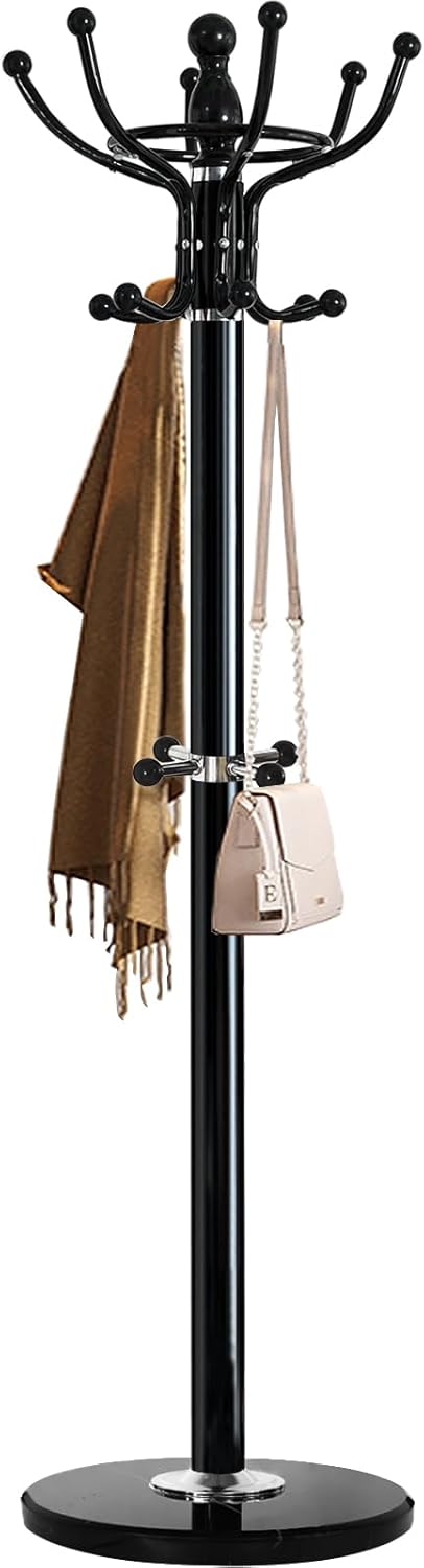 Freestanding Coat Rack with Marble Base