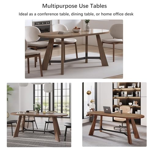 70.86" Oval Dining Table for 6–8 People