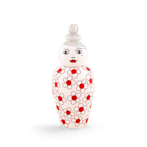Porcelain Decorative Vase with Removable Lid - Red