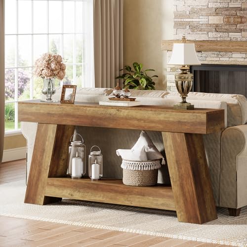 70.87" Farmhouse Console Table with 2-Tier Storage