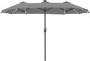 13 ft Double-Sided Patio Umbrella with 120 LED Solar Lights