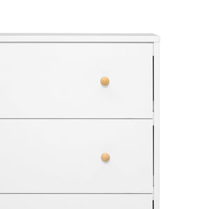 3-Drawer Dresser with Interlocking Drawers – White/Natural