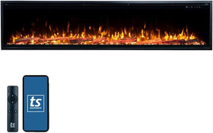 60" Smart Electric Fireplace – Wall Mount & Recessed
