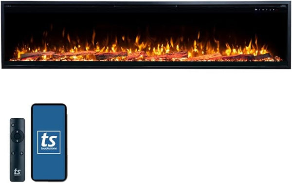60" Smart Electric Fireplace – Wall Mount & Recessed