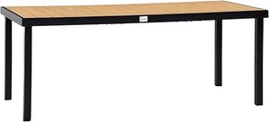 8-Person Rectangular Outdoor Dining Table – Aluminum Frame & Faux Wood Top
