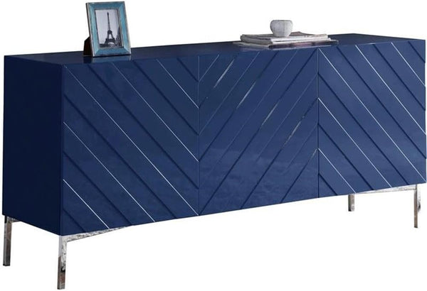 Modern Sideboard Buffet Cabinet | White Lacquer & Gold Base