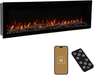 72-Inch Linear Electric Fireplace – Wall Mount & Recessed