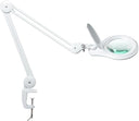 LED Magnifying Lamp with Clamp, 5-Inch Glass Lens & Swing Arm