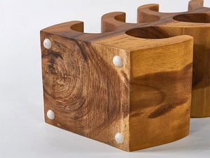 Acacia Wood 12-Bottle Wine Rack – Floor Standing Rustic Bottle Holder