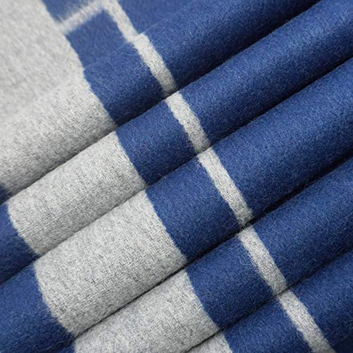 Merino Wool & Cashmere Reversible Throw Blanket with Fringe