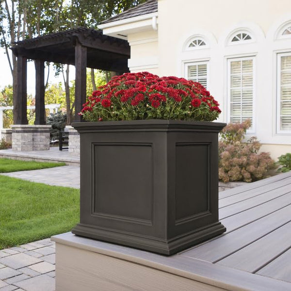 20-Inch Square Self-Watering Planter – Espresso