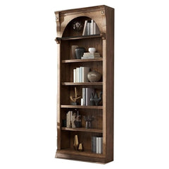 Traditional 8ft Tall Wood Bookcase with Ladder