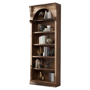 Traditional 8ft Tall Wood Bookcase with Ladder