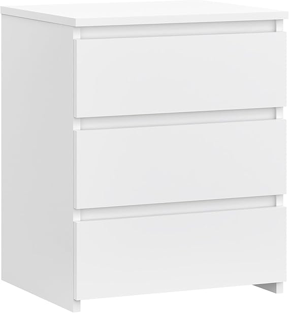 3-Drawer Nightstand with Cut-Out Handles