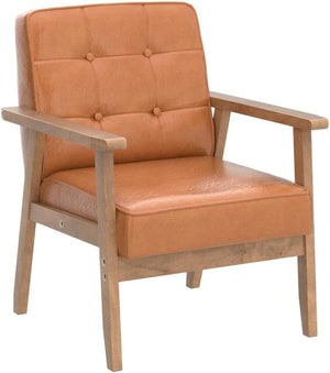 Mid-Century Modern Accent Chair Set of 2 with Side Table