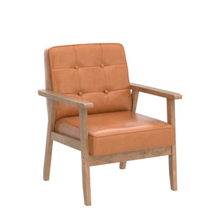 Mid-Century Modern Accent Chair Set of 2 with Side Table