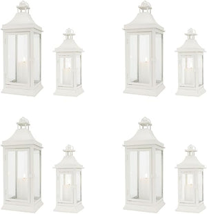 Set of 2 Vintage Metal Candle Lanterns – Indoor & Outdoor Hanging Lanterns