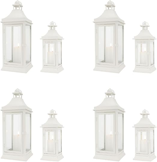 Set of 2 Vintage Metal Candle Lanterns – Indoor & Outdoor Hanging Lanterns