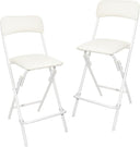 Folding Bar Stool with Footrest, Set of 2