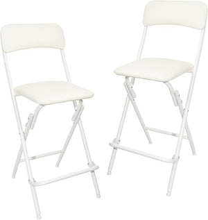 Folding Bar Stool with Footrest, Set of 2