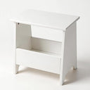 Small Storage Stool with Flat Top & Built-In Shelf