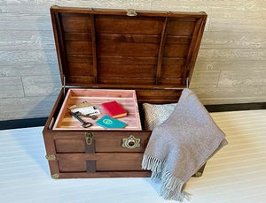 Amish Hand-Crafted Maple Steamer Trunk with Cedar Tray & Brass Lock
