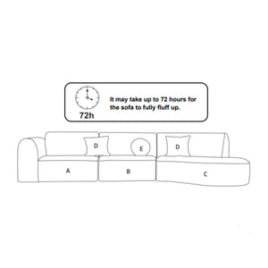 140" Curved Sectional Sofa Set – 7-Seat Modern Cloud Couch with Chaise Lounge