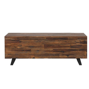 Acacia Wood Storage Trunk with Hinged Lid