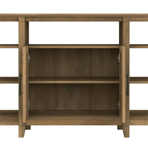 60" Farmhouse TV Stand with 2 Bookcases – Reclaimed Pine