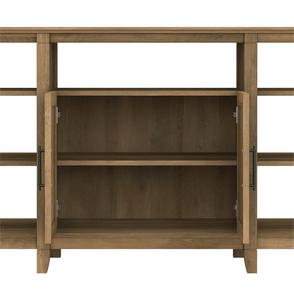 60" Farmhouse TV Stand with 2 Bookcases – Reclaimed Pine