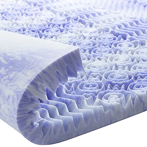 Memory Foam Mattress Topper with Cooling Gel & 7-Zone Support