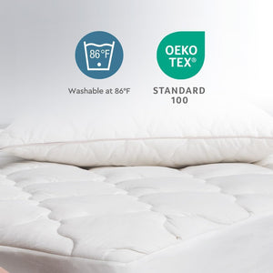 Wool Mattress Protector with 100% Cotton Cover – Breathable & Hypoallergenic